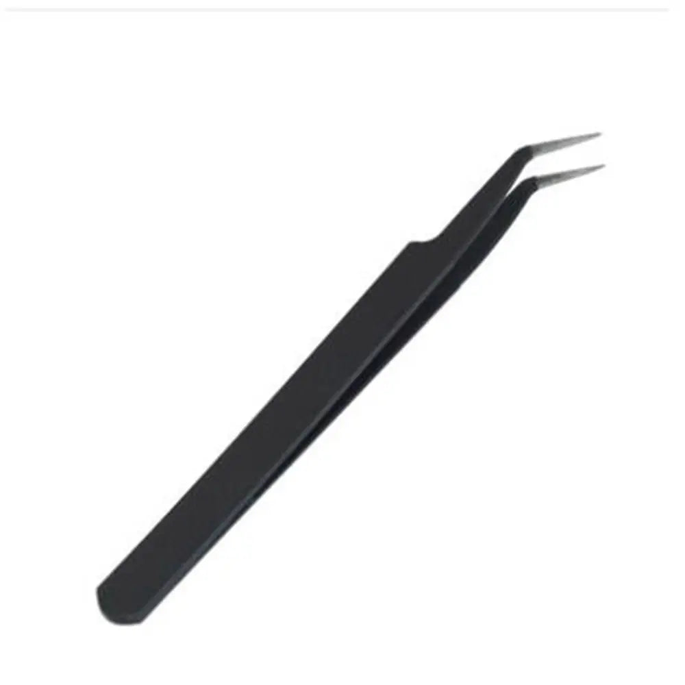 Hot Straight Tweezers Curved Stainless Steel Eyelash Curler Black Eye Makeup Tools Eyelash Extension