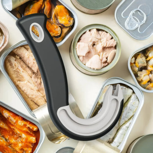 1/2 Hook Type Can Opener Black, Durable Plastic Construction, Essential for Restaurants, Modern Kitchen Tool, Brand Opener
