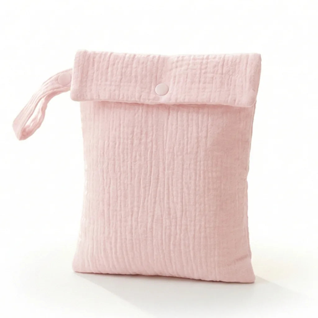 Baby Diaper Bag Muslin Cotton Gauze Wet Bag Portable Travel Hanging Organizer Pouch Infant Toddler Mommy Cosmetic Bag Best