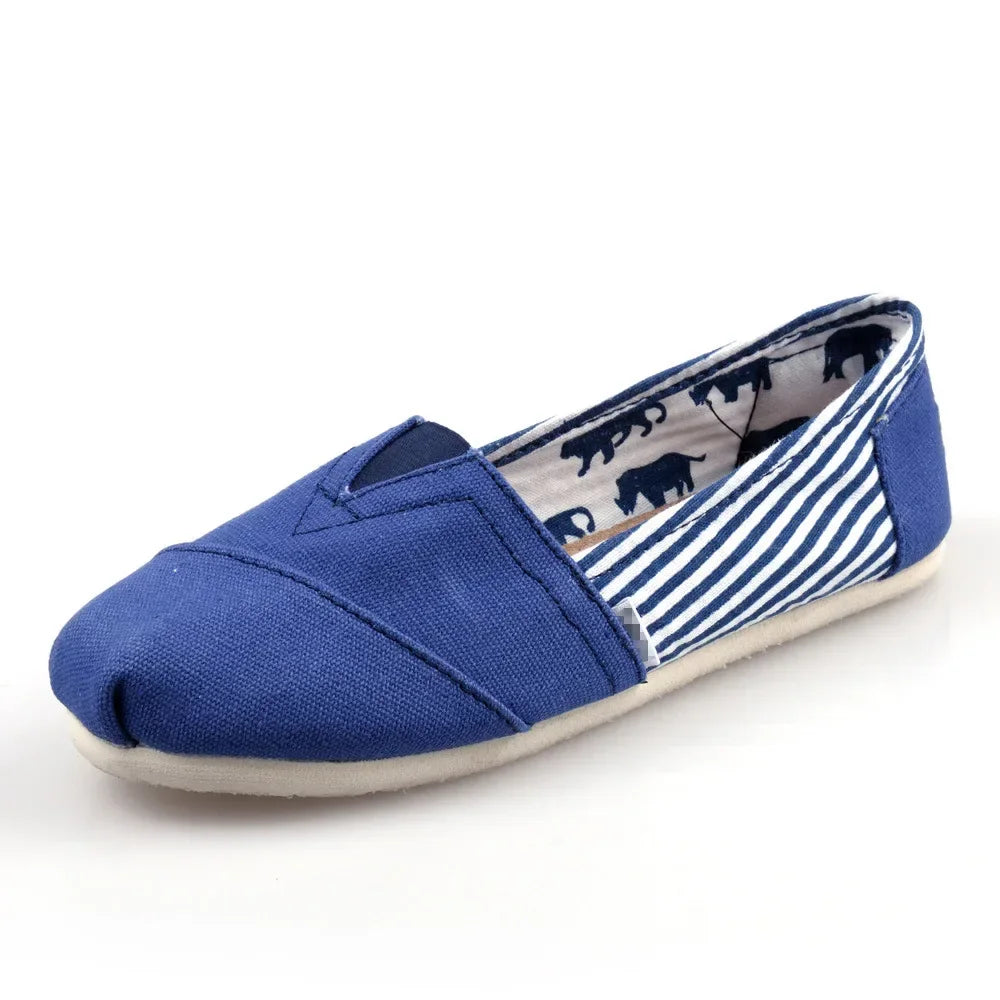 Summer Blue Loafers Men Classic Canvas Flats Shoes Women Comfortable Breathable Men Casual Shoes Slip-on Espadrilles