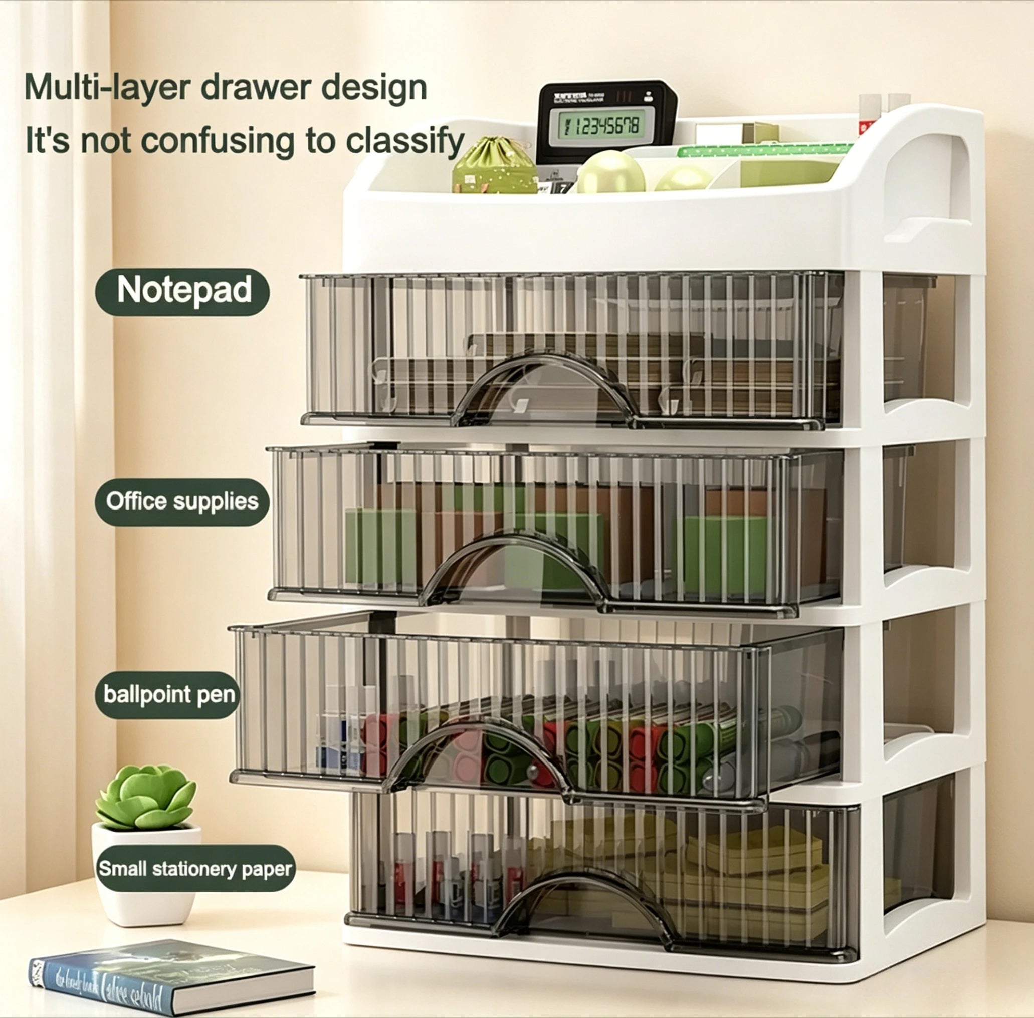 New 5-Layer Drawer Cosmetic Storage Box Multi Layer Makeup Organizer Dressing Table Office Desk Sundries Storage Cabinet