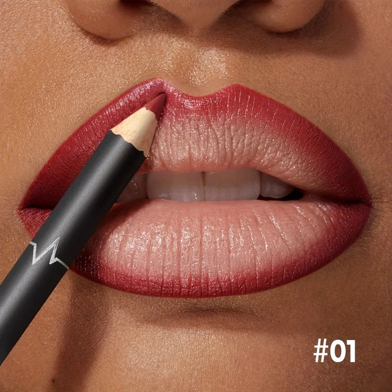 Waterproof Matte Lipliner Pencil Red Contour Tint Lipstick Long Lasting Non-stick Cup Moisturising Lips Makeup 12 Colors