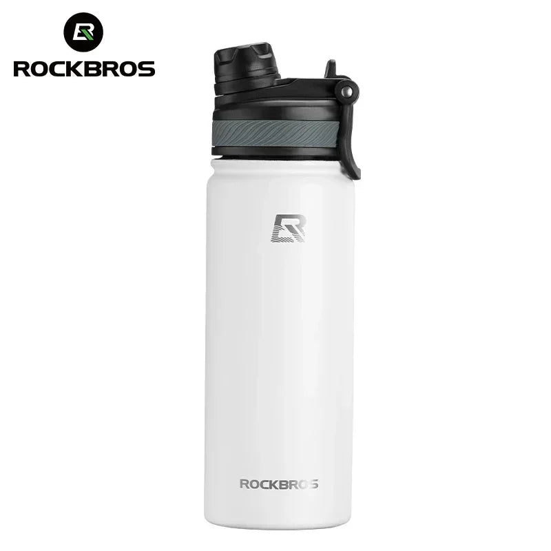 ROCKBROS Thermal Water Bottle Sports Water Bottle Non Slip Stainless Steel Cold And Hot Thermo Cup Cycling Hiking Equip