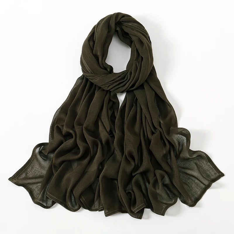 Fashion Modal Hijab Rayon Cotton Shawls Muslim Hijabs For Women Plain Scarf Big Size Headscarf Islamic Turban Headband 190*85cm