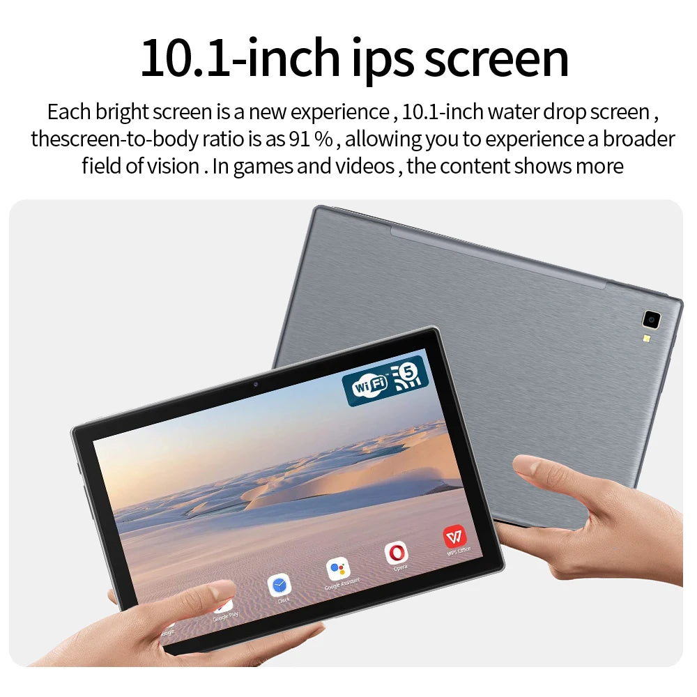 New 10.1 Inch Android Tablets Octa Core 8GB RAM 256GB ROM Google Play Dual SIM WiFi 4G LTE Network AI Speed-up Tablet PC
