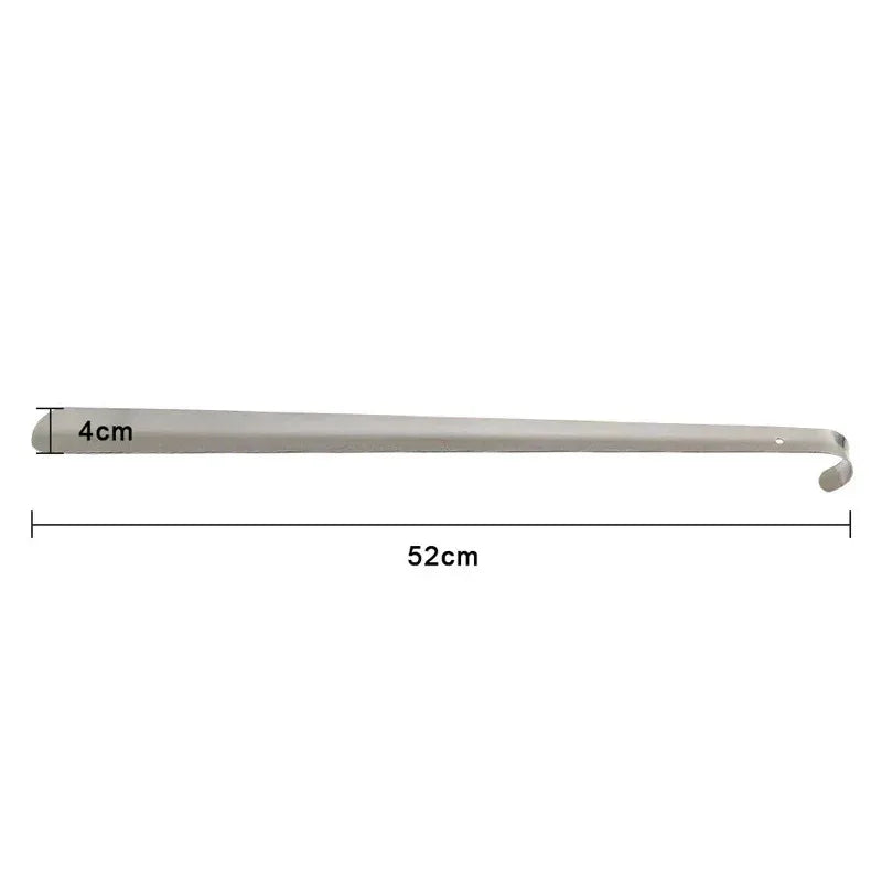 52cm Extra Long Stainless Steel Silver Metal Shoehorn Shoe Lifter Aid Slip-On Shoe Pulling Tool for Easy Shoe Removal