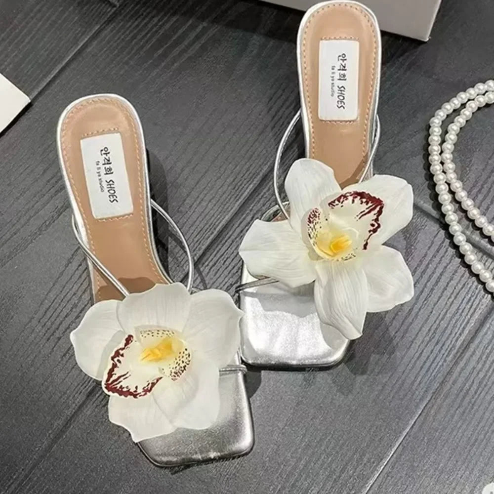 1 Pair Simulation Coloful Thai Fairy Butterfly Flower Shoe Buckles Personalized Design Butterfly Orchid Simulation Buckles Decor