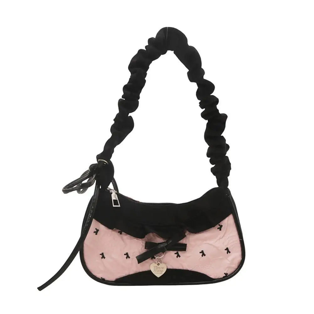 Fashion Grid Mini Handbag with Adjustable Shoulder Strap Korean Style Hand-held Commuting Bag Single-Shoulder Crossbody Underarm