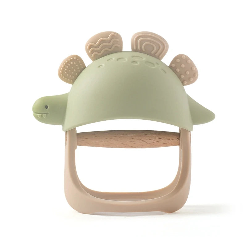 Baby Silicone Teether Dinosaur Silicone Gloves Baby Care Utensils 0 12 Months Dental Care Silicone Rattle Toys Chewing Gum Baby