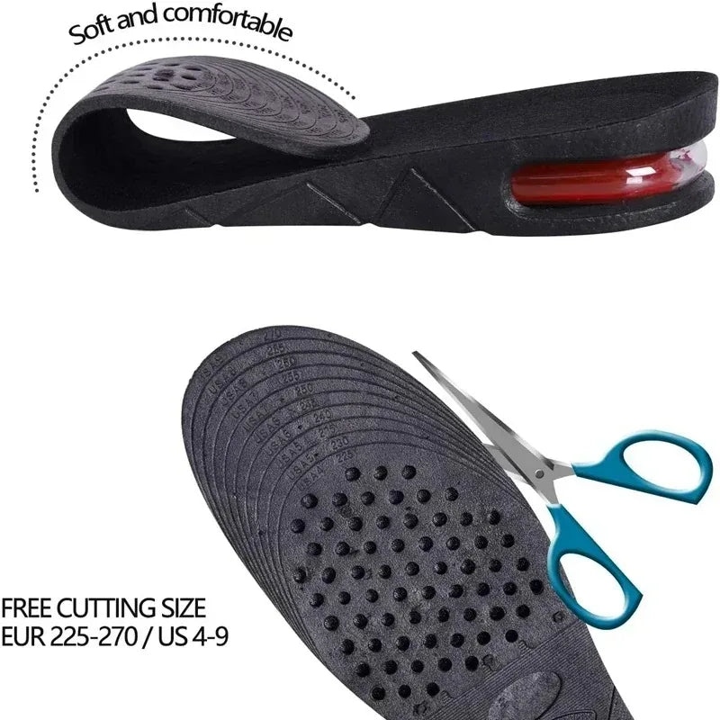 Height Increase Insole Adjustable Height Insole Height Increasing Shoe Inserts Air Cushion Shock Absorbing Shoe Pads 3/5/7/9cm