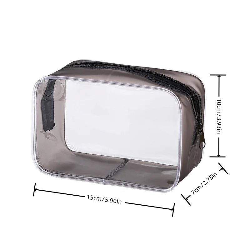 Transparent Cosmetic Bag, Clear Makeup Organizer Pouch for Toiletries, Portable Storage Bag for Travel & Gift（4pcs）