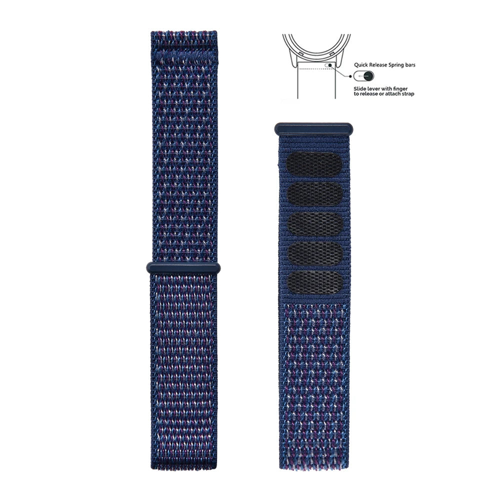 20mm 22mm Quick Release Hook Loop Elastic Sailcloth Nylon Watch Strap Adjustable Comfortable Universal Replacement Watchbands