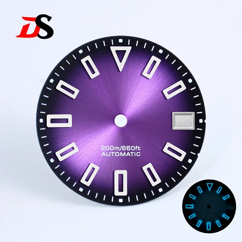 NH35 Dial Matte Dial Hollow Index 28.5mm BGW9 C3 Lume for NH35/NH34 Movement Custom Logo Watch Accessories