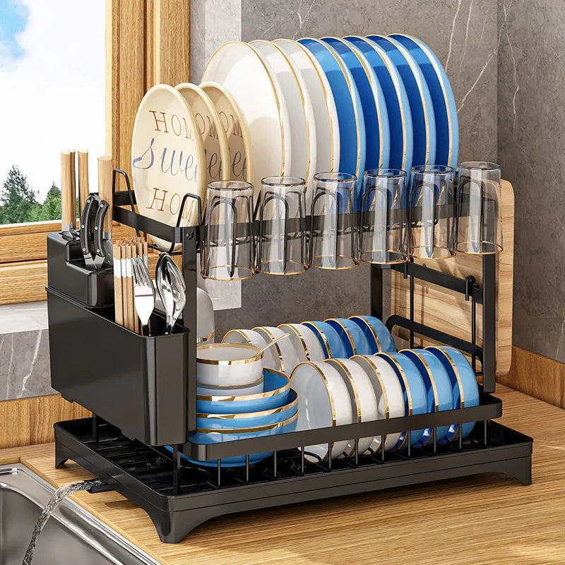 Kitchen Shelf Dishes and Dishes Storage Rack Drain Rack Household Multifunctional Bowl Rack Dish and Chopsticks Storage Rack