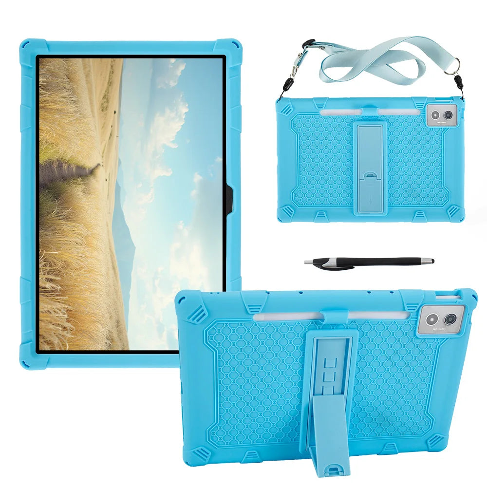 For Lenovo Xiaoxin Pad Pro 12.7 2025 Case Thickened Anti-drop Soft Silicone Stand Funda TB375FC/TB373FU 12.7" Kids Tablet Cover