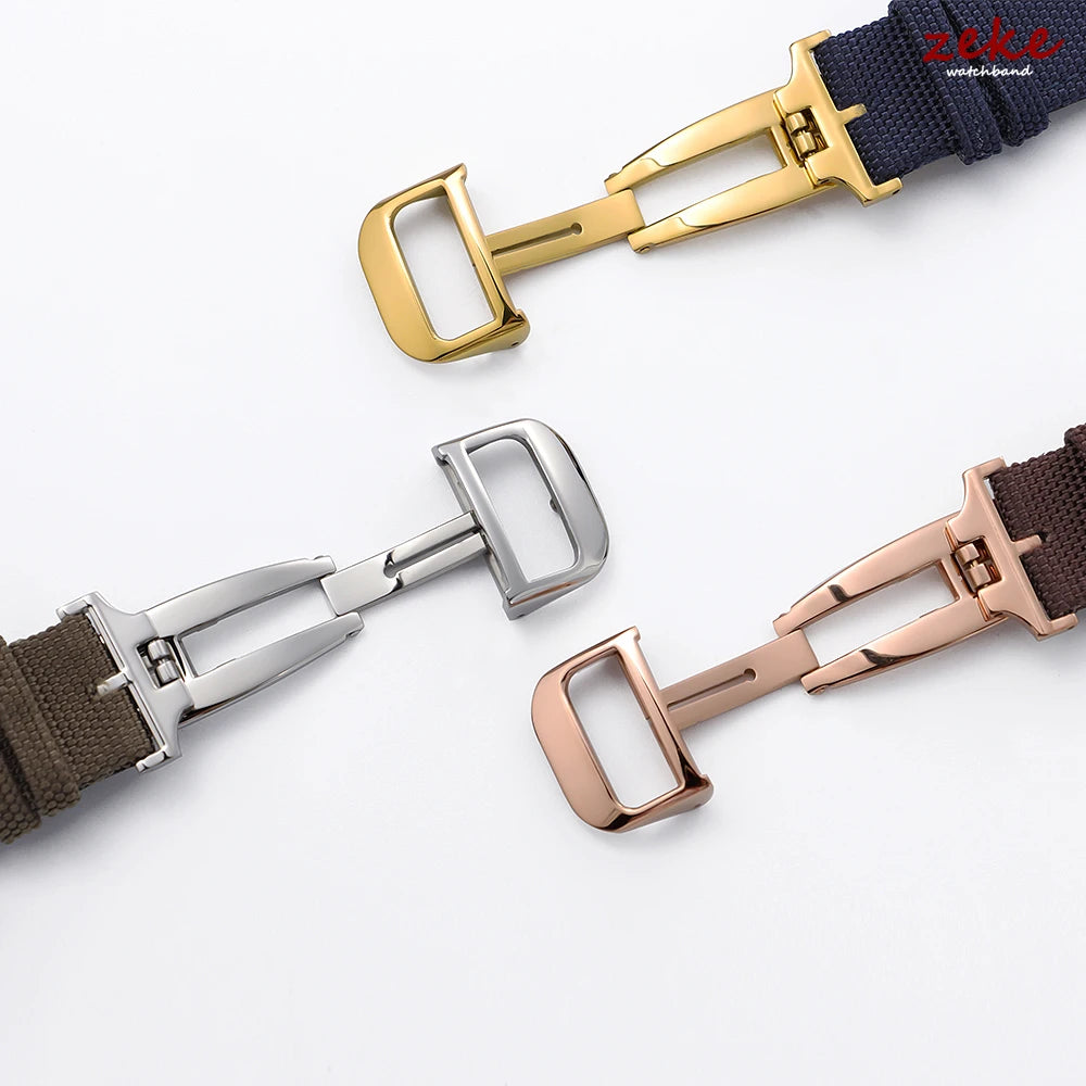 Stainless Steel Watch Buckle Silver Gold Rose Watch Clasp Accessories 18mm Replacement Buckle for Jaeger Watch Strap with Tool
