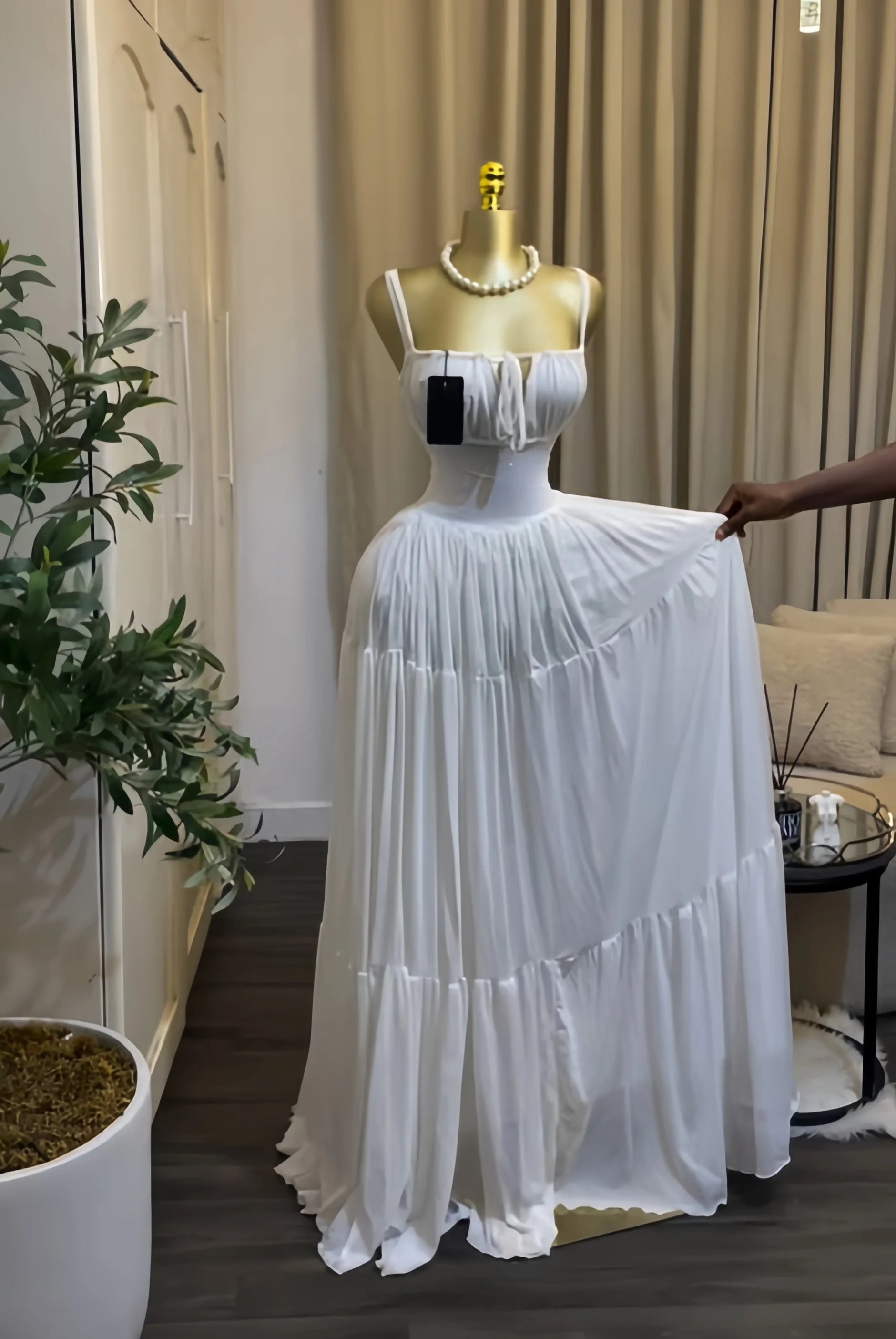 CM.YAYA 2026 Summer Women Halter Sleeveless Strapless Long Maxi Dress Slim Evening Birthday Beach Sexy Vacation Party Dresses