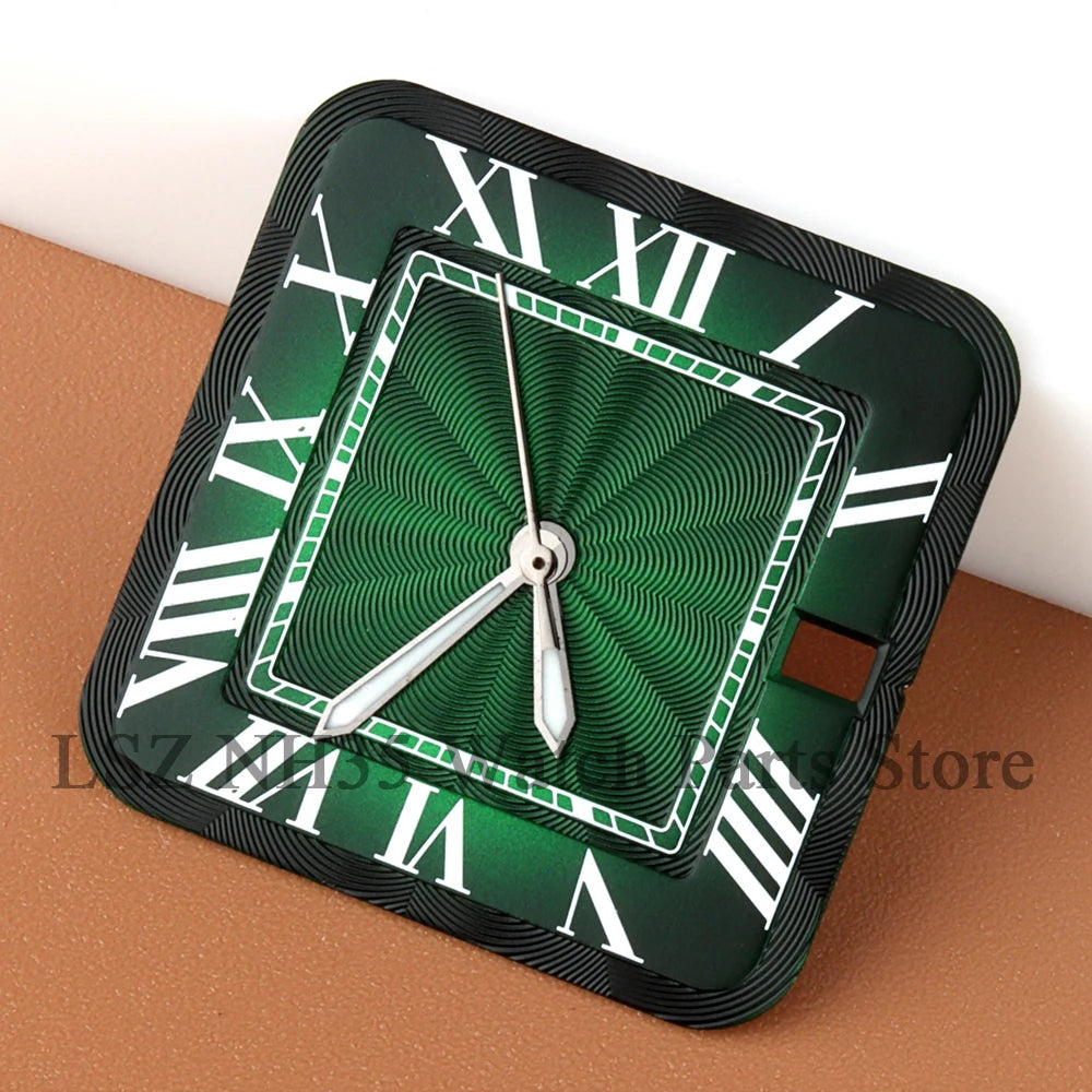 27mm NH35 Dial Square Roman Dial and Hands For 38mm Santos Case Fit NH35 NH36 Movement Stainless Steel Watch Accessories Repair