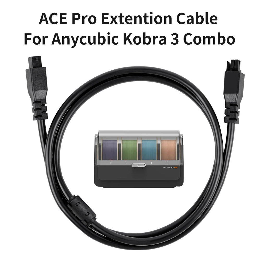 For Anycubic Kobra 3 Combo 4-Pin Data Cable ACE Pro Extension Cable 1M 2M with Magnetic Ring for Kobra 3/Max/S1/S1C 3D Printer