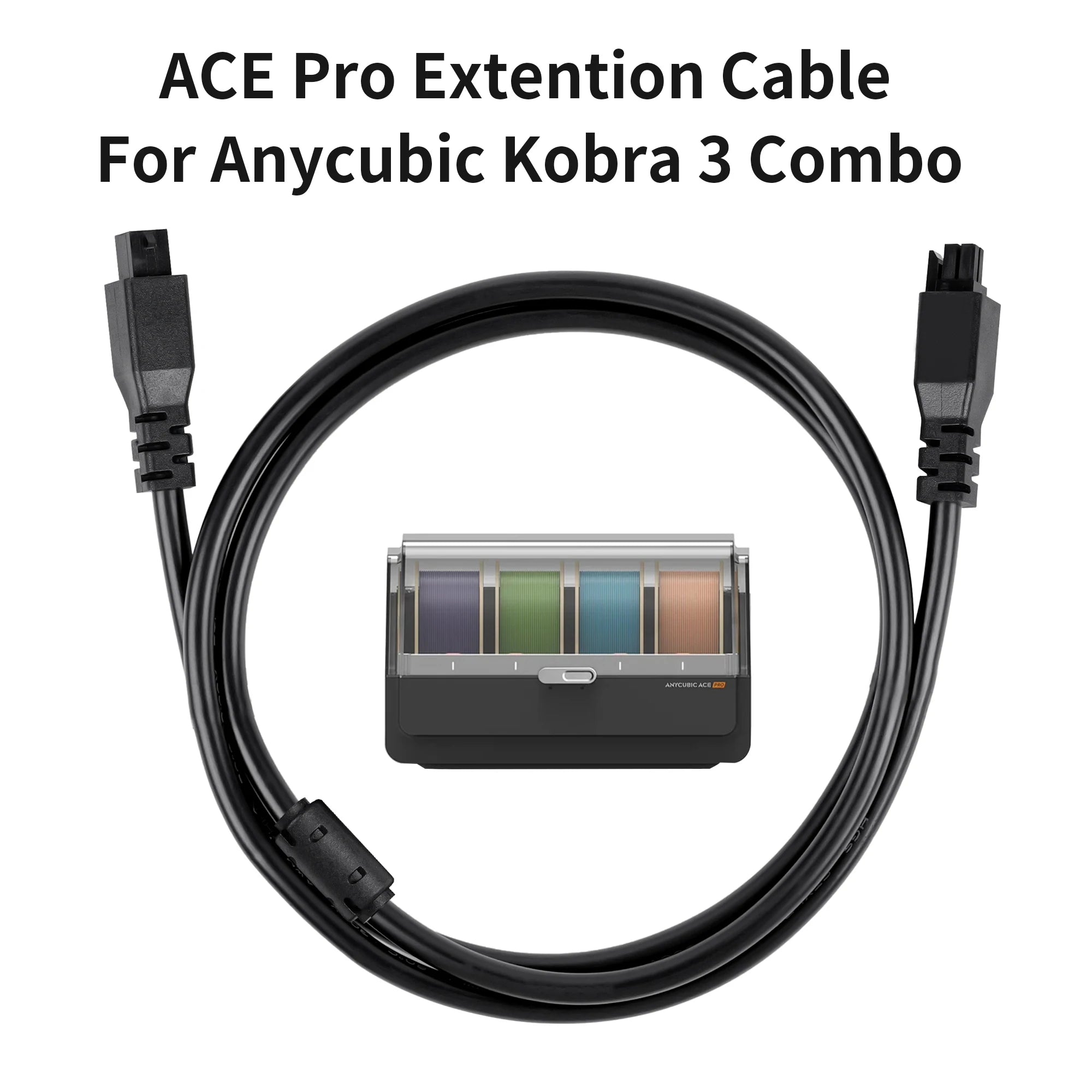 For Anycubic Kobra 3 Combo 4-Pin Data Cable ACE Pro Extension Cable 1M 2M with Magnetic Ring for Kobra 3/Max/S1/S1C 3D Printer