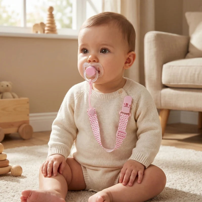 Fixed Button Baby Pacifier Clips Chains Ribbon Dummy Soother Holder Chains Anti-drop Buckle Strap for Pacifier Baby Feeding Gift