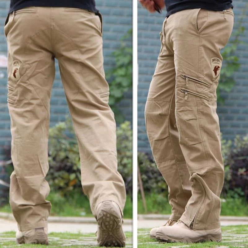 2026 Men's Cargo Pant Cotton Outdoors Tactical Pant Men Vintage Camo Green Work Many Pocket Cotton Camouflage Black Trouser
