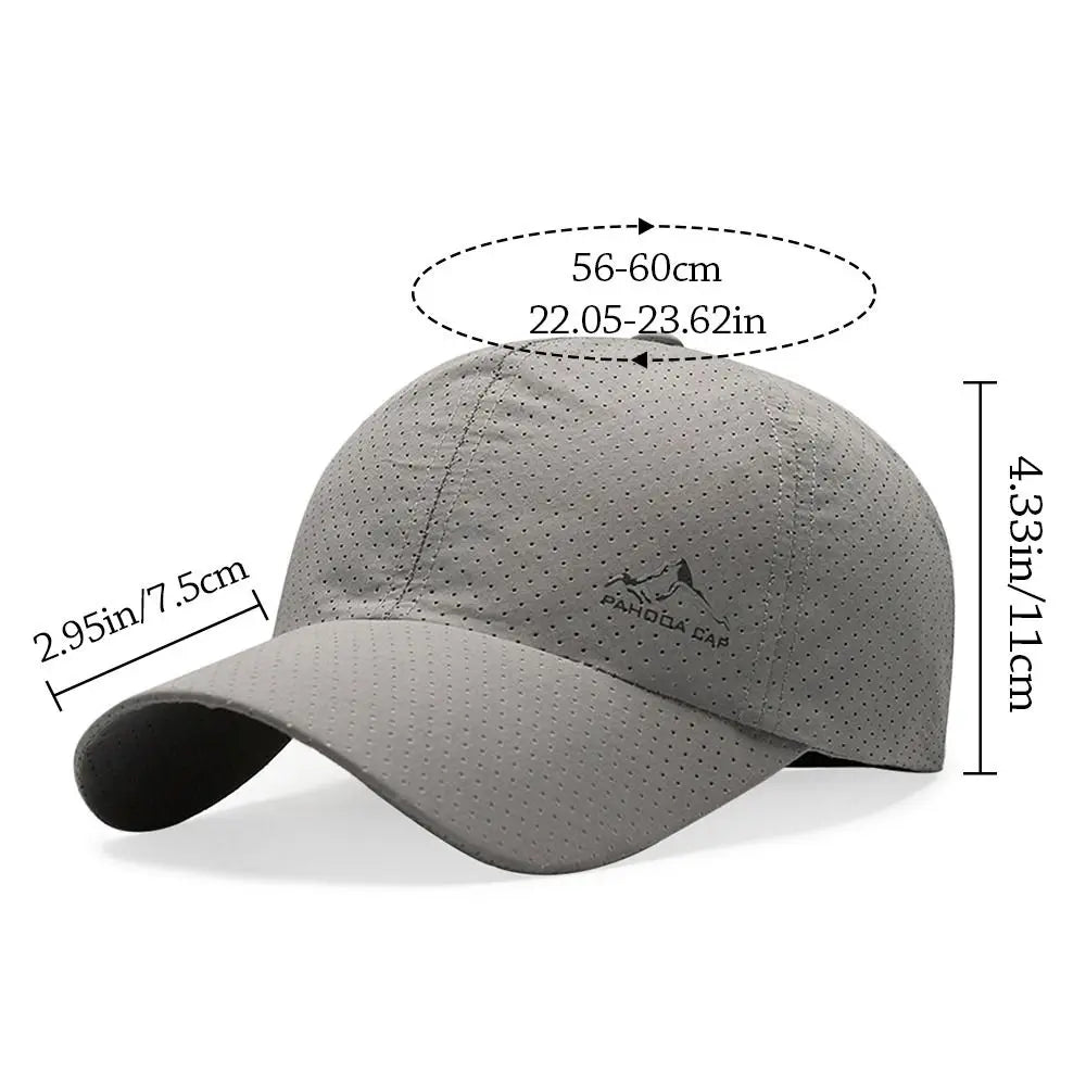 Casual Quick Dry Summer Baseball Cap Breathable UV Protection Sun Hats Adjustable Sports Cap Men Women