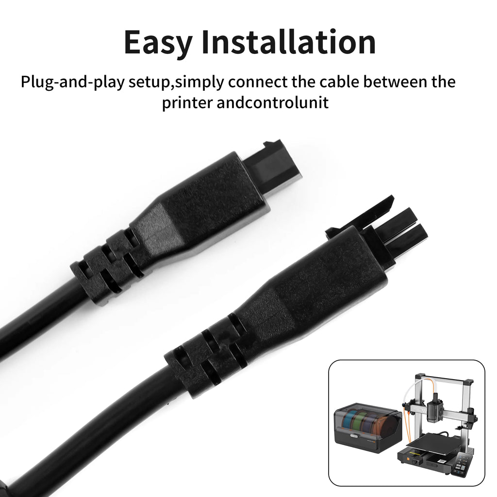 For Anycubic Kobra 3 Combo 4-Pin Data Cable ACE Pro Extension Cable 1M 2M with Magnetic Ring for Kobra 3/Max/S1/S1C 3D Printer