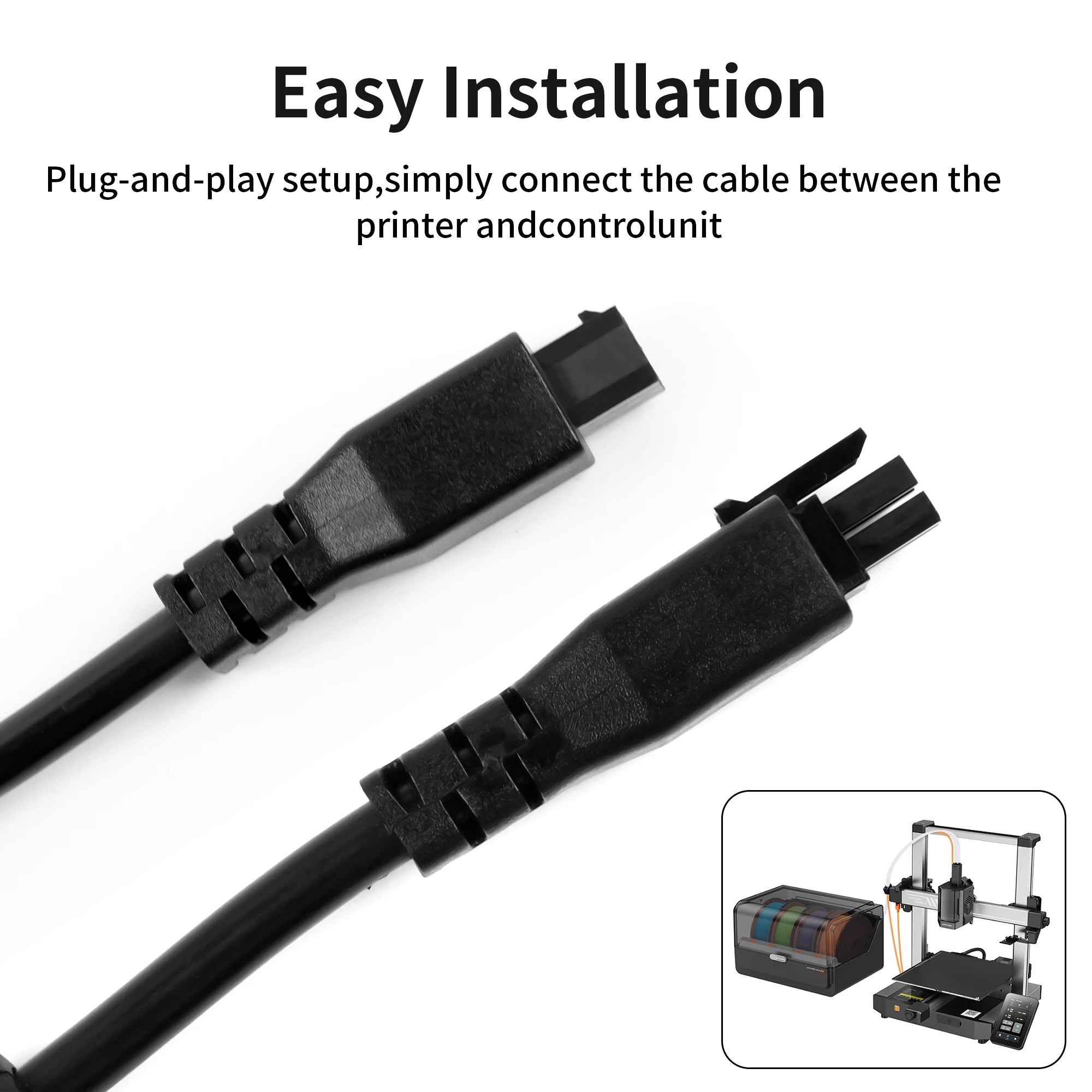 For Anycubic Kobra 3 Combo 4-Pin Data Cable ACE Pro Extension Cable 1M 2M with Magnetic Ring for Kobra 3/Max/S1/S1C 3D Printer