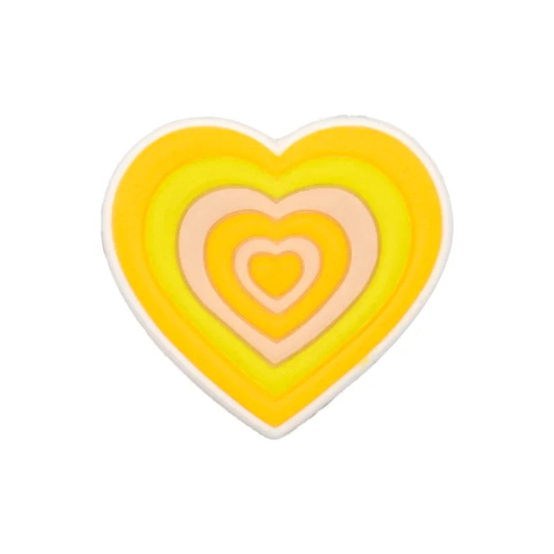 1/16pcs Cute Dog Butterfly Shoe Accessories for Women Girls Yellow Diamond Heart Shoe Charms Cherry Blossom Palm Pin Clog