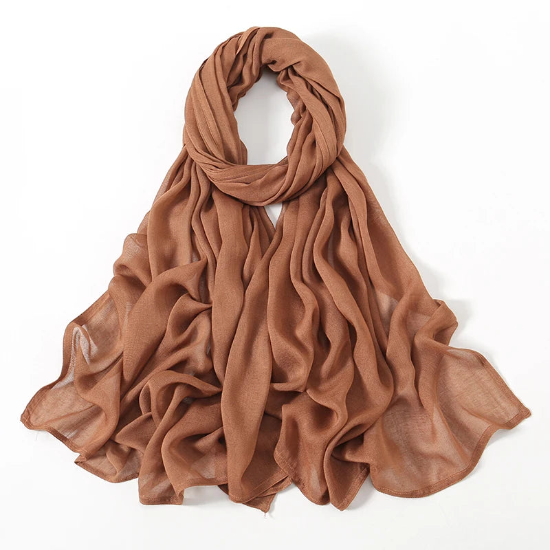 Fashion Modal Hijab Rayon Cotton Shawls Muslim Hijabs For Women Plain Scarf Big Size Headscarf Islamic Turban Headband 190*85cm