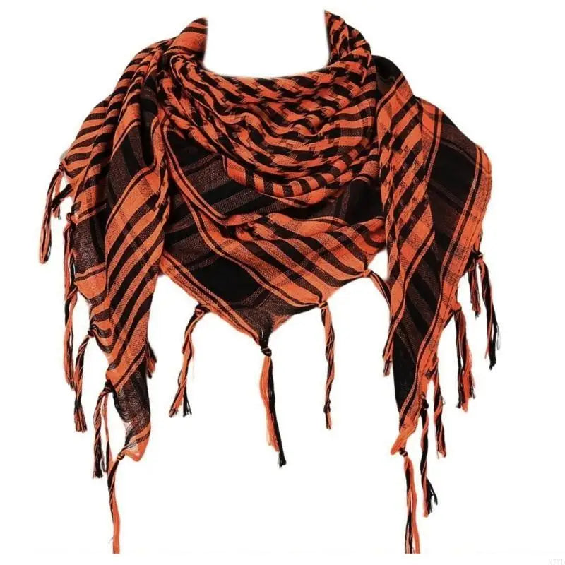 N7YD Desert Shemagh Scarf Soft Fringed Arab Headscarf Unisex Keffiyeh Bandana Unisex Headwrap Arabian Scarf Head Covering