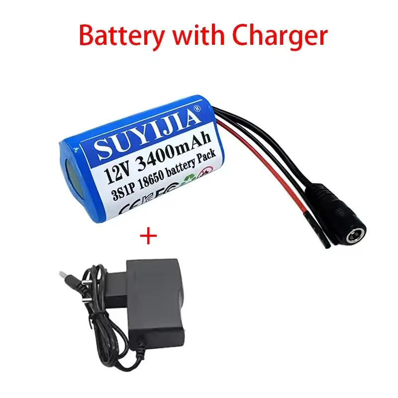 New Original 12V 3S1P Battery 6800mAh 12.6v 11.1v 18650 Lithium-ion Battery Pack Rechargeable Battery for CCTV Camera Fascia Gun