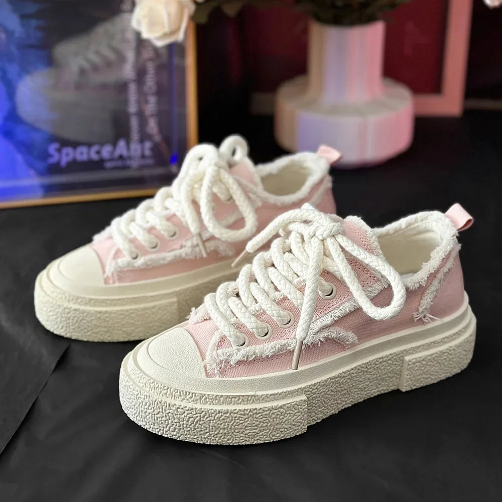 2026 Latest Men's and Women's Fashion Trendy Canvas Skateboarding Shoes Comfortable Thick Bottom Couple's Casual Sports Shoes