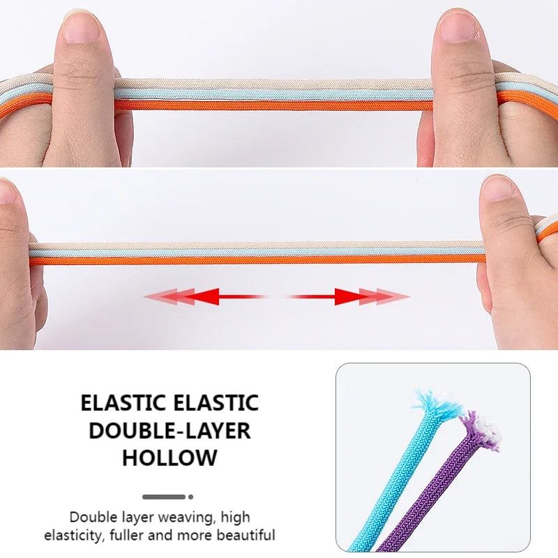 1 Pair Lazy Laces Elastic For Sneakers Snap Lock Shoelaces Without Ties Suitable For Children And Adults Round Shoelace Artifact