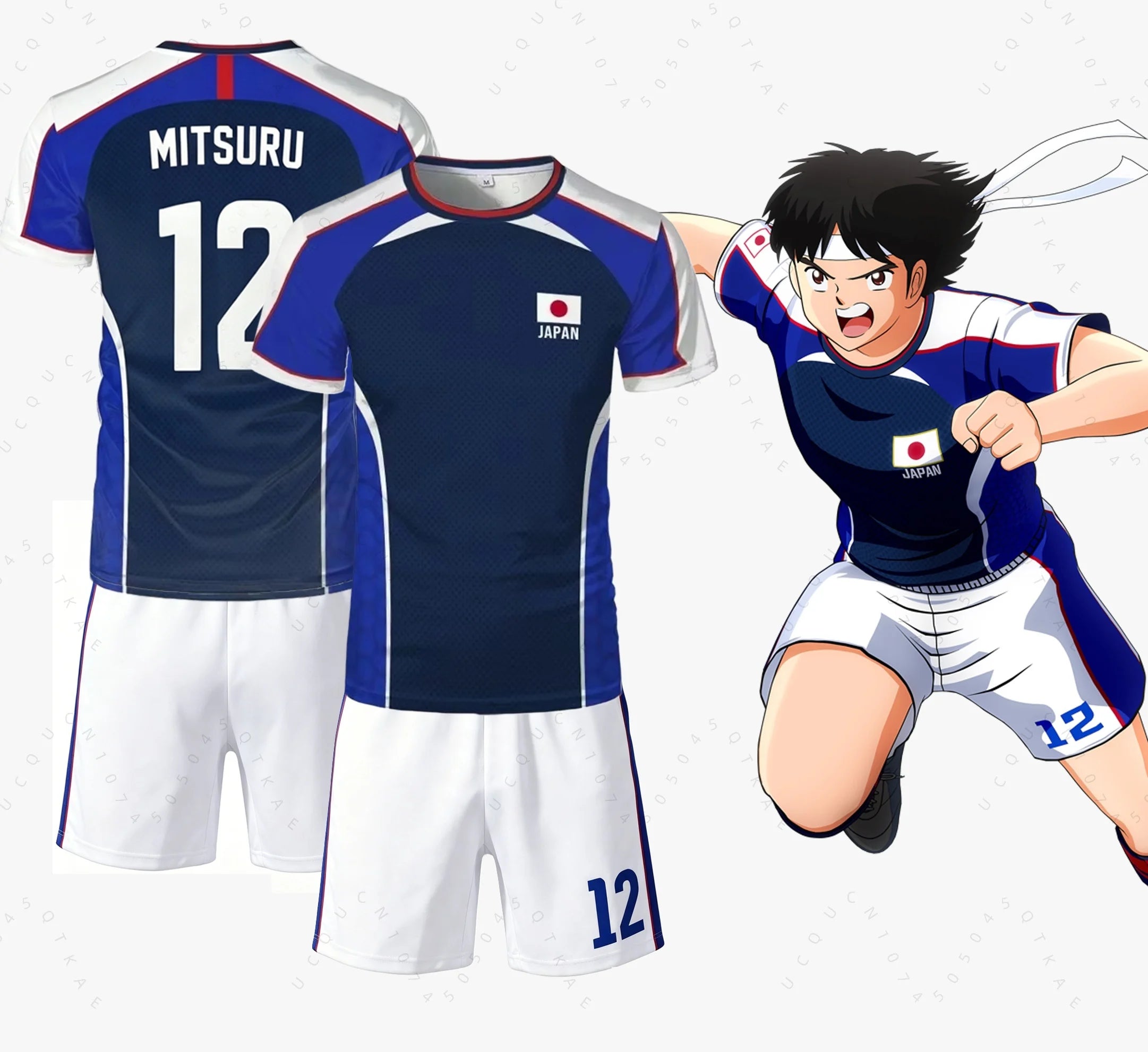 Piece Outfit Children Tracksuit Captain Tsubasa Football No.10 Print T Shirts Can Choose T-Shirts Or Shorts Kids Adult Clothes