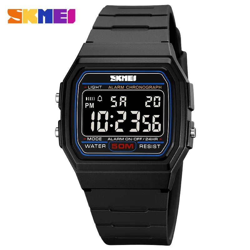 SKMEI 2042 Fashion Sports Black Watch for Men Chrono Military LED Display Mens Digital Wristwatches Date Week Clock reloj hombre