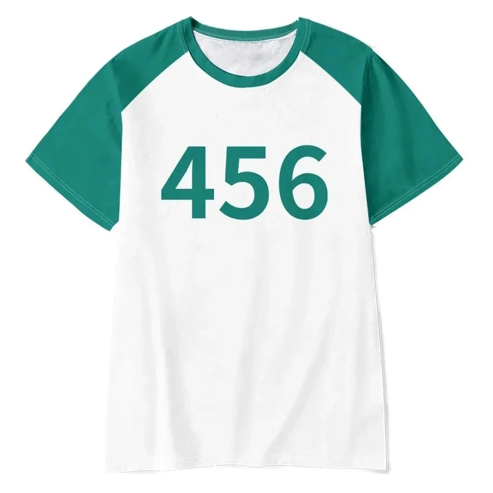 2026 Round Six T-shirt Seong Gi-hun Cosplay Costume 456 Tracksuit Calamari Games Disguise Caarnival Party Clothes For Men Women