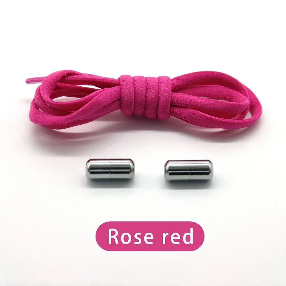 Elastic No Tie Shoelaces Semicircle Shoe Laces for Kids and Adult Sneakers Shoelace Quick Lazy Metal Lock Laces Shoe Strings
