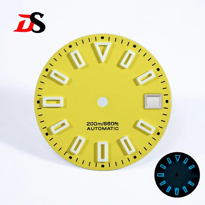 NH35 Dial Matte Dial Hollow Index 28.5mm BGW9 C3 Lume for NH35/NH34 Movement Custom Logo Watch Accessories