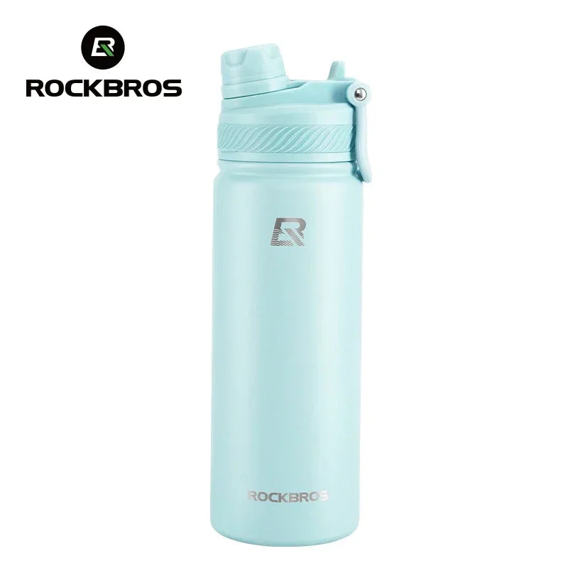 ROCKBROS Thermal Water Bottle Sports Water Bottle Non Slip Stainless Steel Cold And Hot Thermo Cup Cycling Hiking Equip