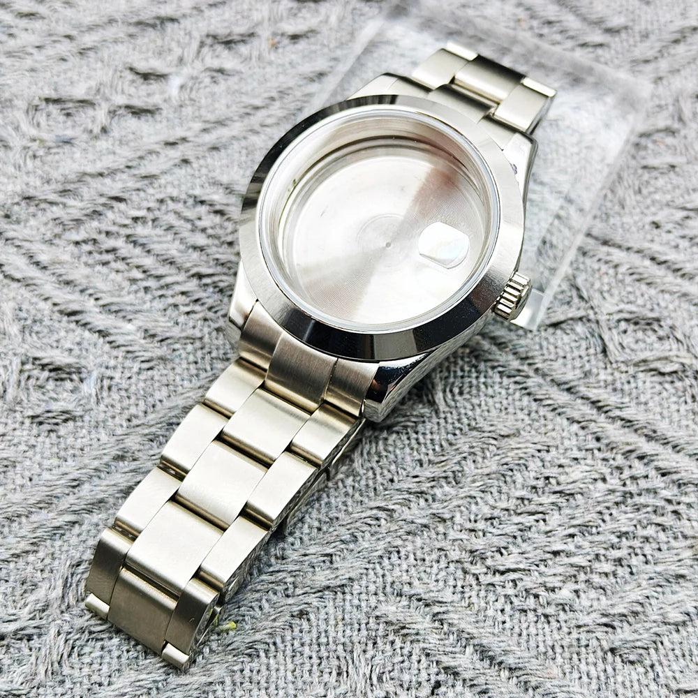 36/39/41mm NH35 36 38 Movement 904L Stainless Steel Constant Motion Case Watch Assembly Replacement Parts Oyster Strap
