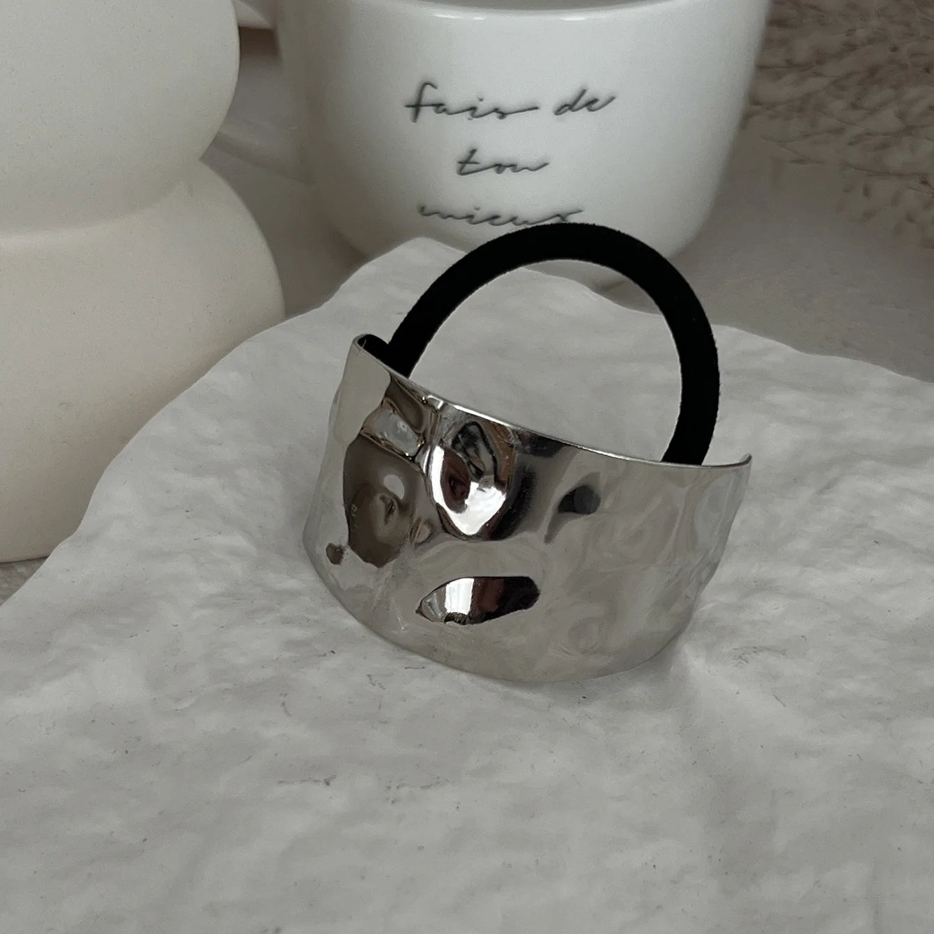 Fashion Irregular Geometric Hair Ties Elastic Hairband Punk Metal Hair Bands Rope Women Bowknot Ponytail Holder Hair Accessories