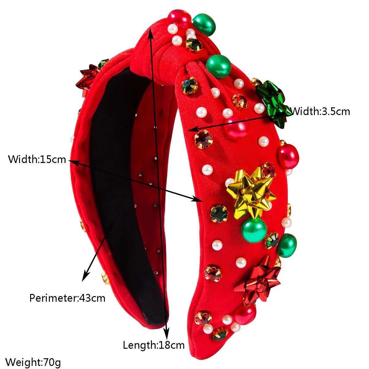 Xmas Hair Accessory Plastic Floral Pearl Headband Women Simple Christmas Hairband for Holiday Party