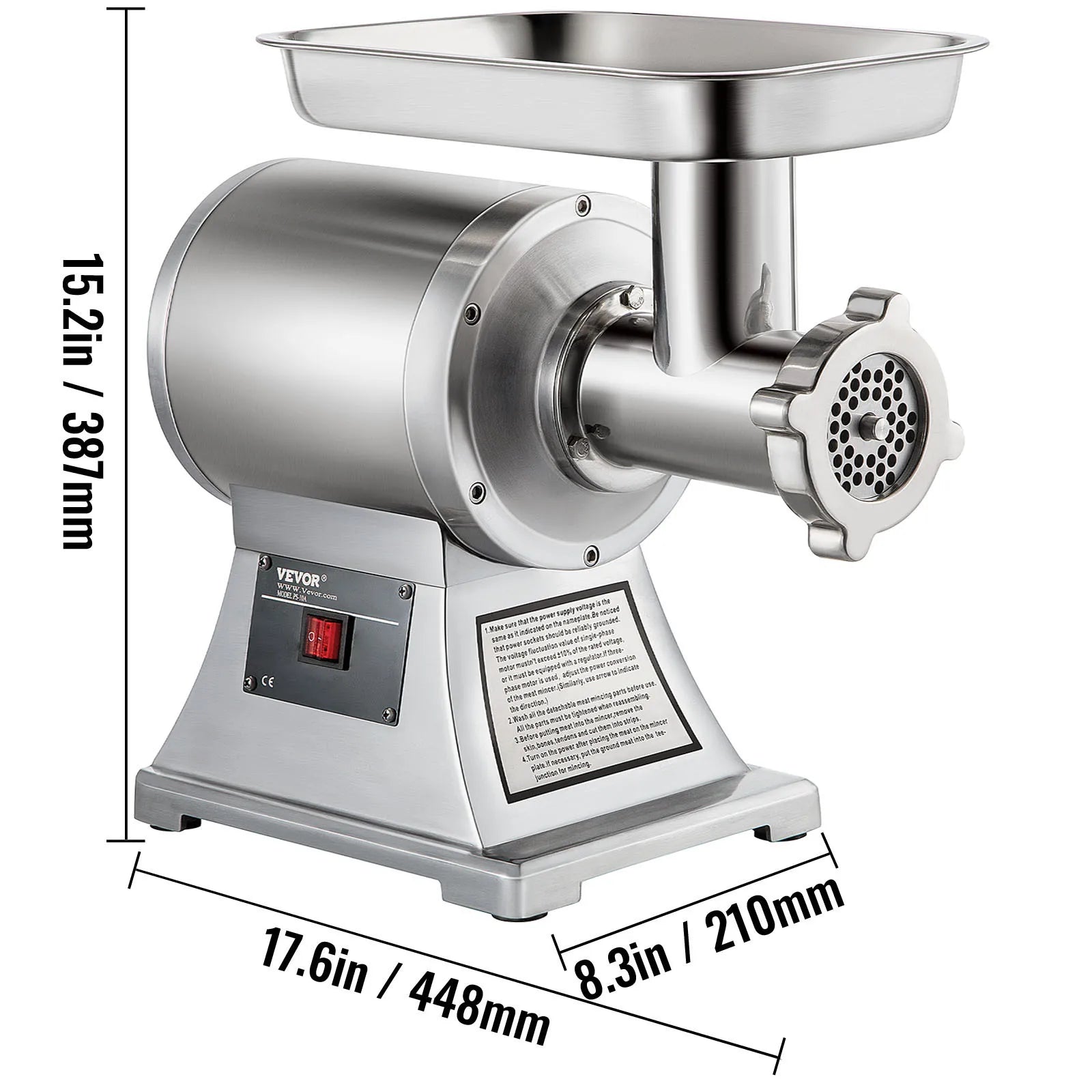 SucceBuy 122 Kg/H 250 KG/H Electric Meat Mincer Chopper Heavy Duty Food Processors Kitchen Appliances Commercial Grinder Machine