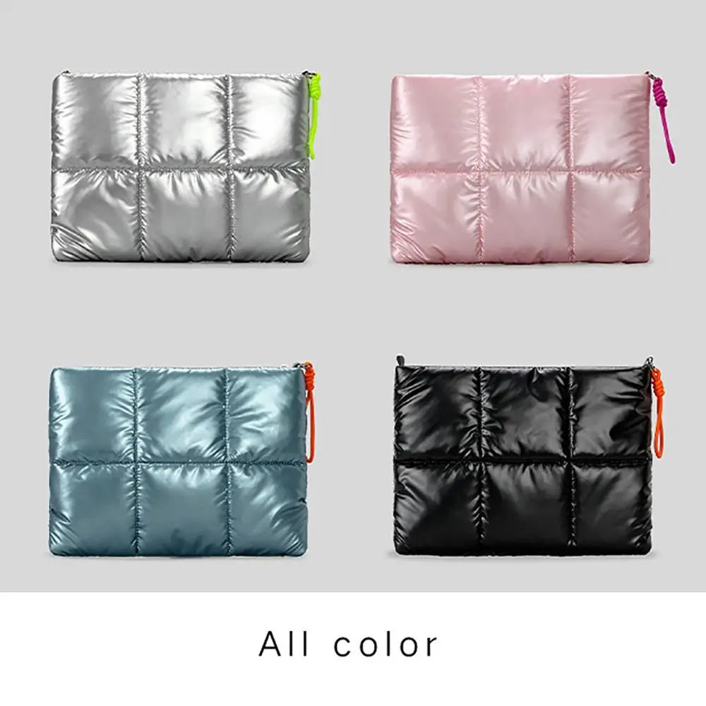 Trendy Puffy Cotton Laptop Bag Waterproof 14 Inch Laptop Sleeve Shockproof Soft Notebook Carrying Case for MacBook/Lenovo/Huawei