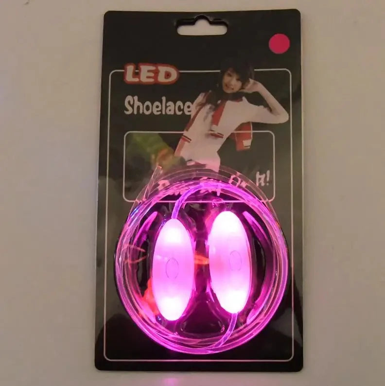 LED Sport Shoelaces Night Luminous Shoelaces Glow Shoe Strings Round Flash Light Shoelaces for Women Men No Tie Lazy Shoe Laces