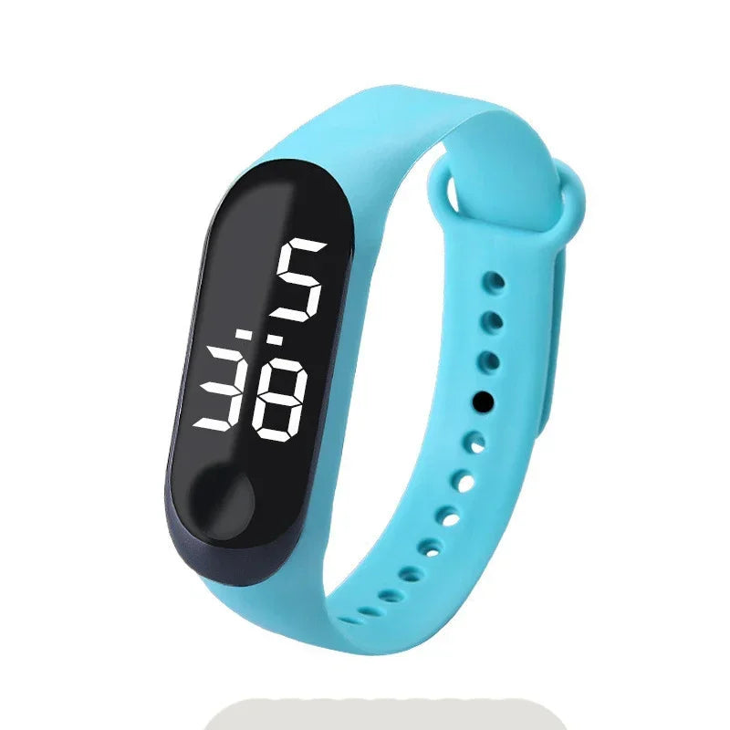 Waterproof Kids Sports Watch Children Smart Touch Screen LED Digital Watch Two Tone Silicone Strap Men Women Watch Student Clock