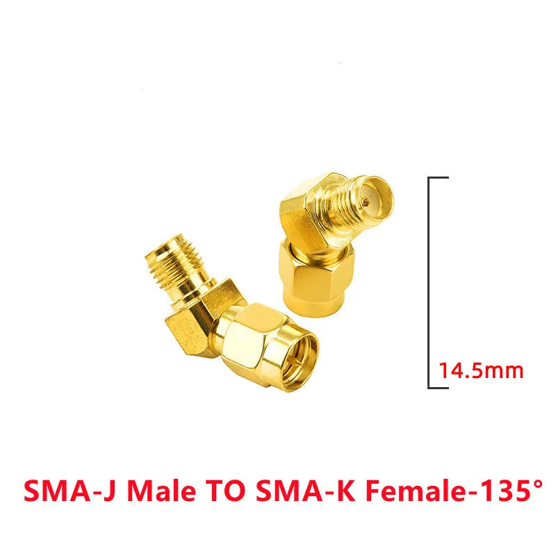 2PCS SMA to SMA Adapter SMA Male Female to Male Female RP SMA Straight 3 Way Right Angle 90 135 Degree RF Connector for Antenna