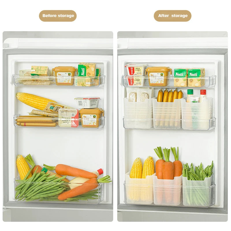 Fridge Organizer Refrigerator Side Door Organizer Box Food Sorting Crisper Household Kitchen Organizing Food Grade Kitchen Box
